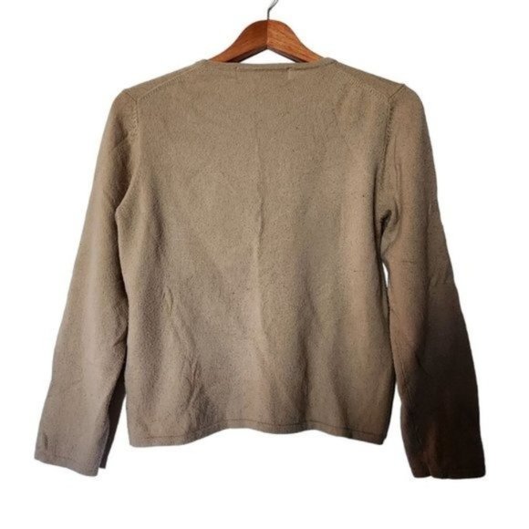 Queen of Scots 100% Cashmere Sweater Women’s M Medium Beige Crewneck Pullover - Picture 8 of 9